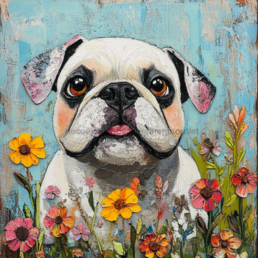 Dog Sign, English Bulldog Sign, DCO-12923, Sign For Wreath, 10x10